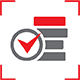 Check Icon with bars next to it