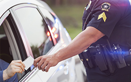 officer receiving driver license