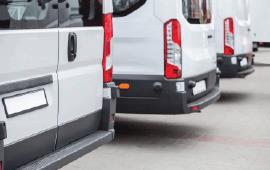 row of commercial vans