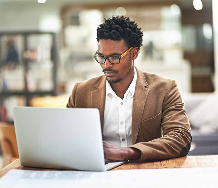 Man working on laptop