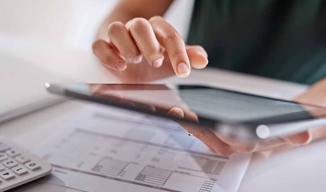 Person using device for work