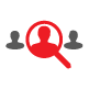 Person magnify glass icon