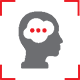Head with brain and connecting thoughts bubble Icon