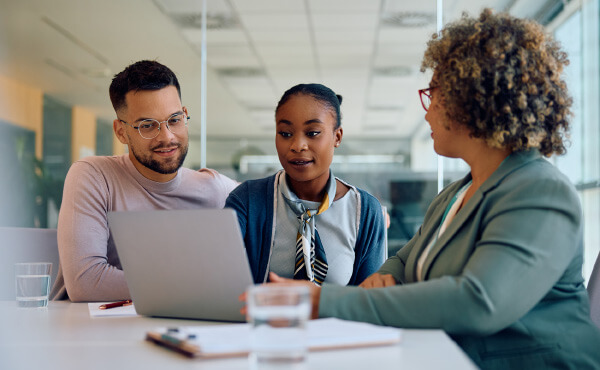 co-workers in discussion