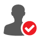 Person figure check marked