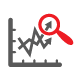 Graph with magnifying glass