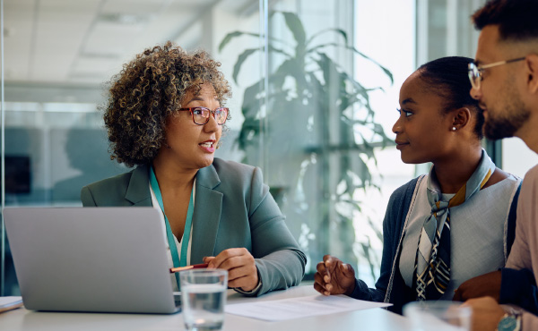 People in a meeting at work