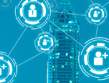 Data points over building