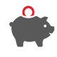 Gray Piggy Bank Icon