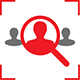 Magnifying glass person icon