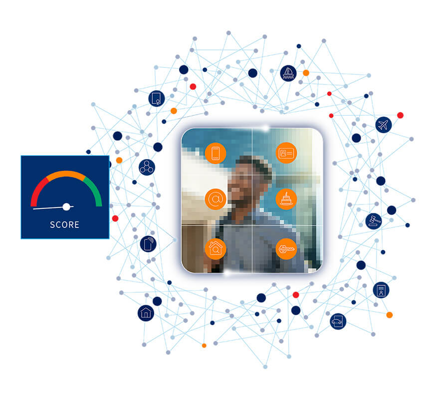 Unknown person enters their personally identifiable information. Verification score is zero.