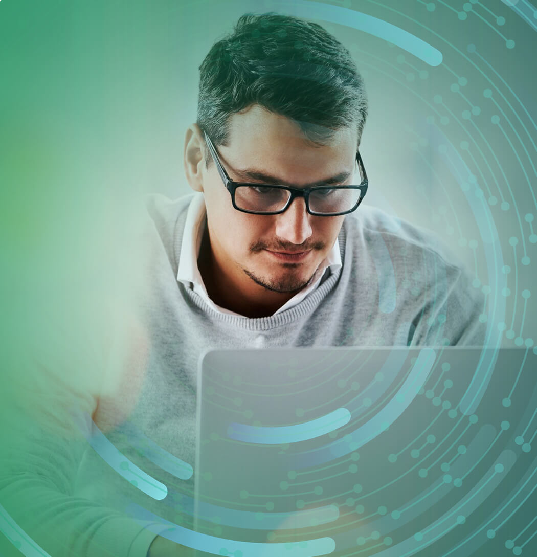 Person using a laptop