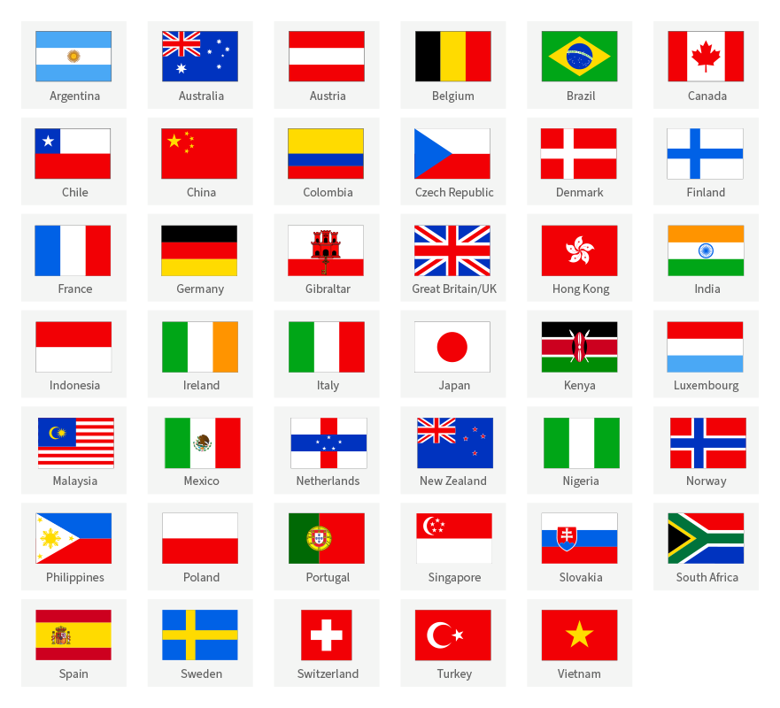 Instant Verify International Flags