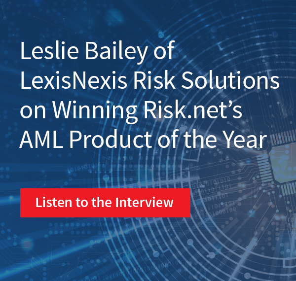 play video - Risk.net Anti-Money Laundering Product of the Year