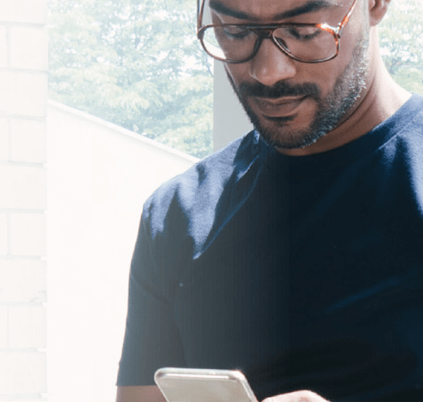 man on mobile phone buy now pay later