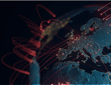 world with arching lines