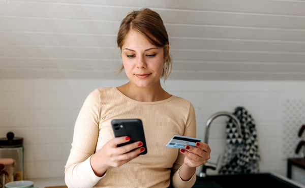 Woman making purchase