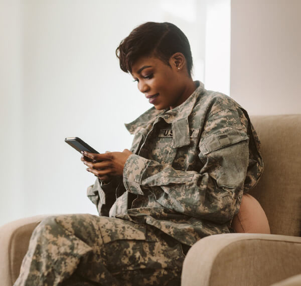 Service woman on phone