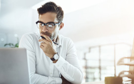 Man looking at laptop