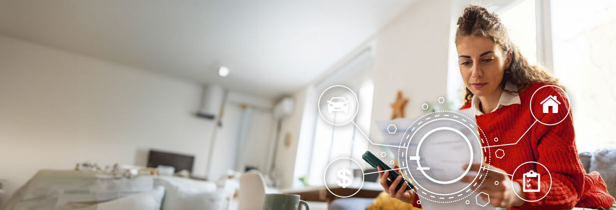 Woman reviewing document