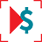 Arrow pointing towards dollar sign icon