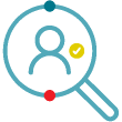 Risknarrative know your customer checks magnifying glass icon