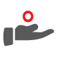 hand holding circle icon