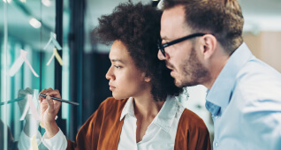 co-workers working together