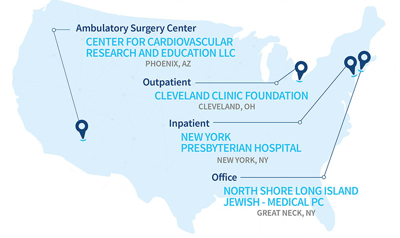 Top Cardiology Facility by Setting Map
