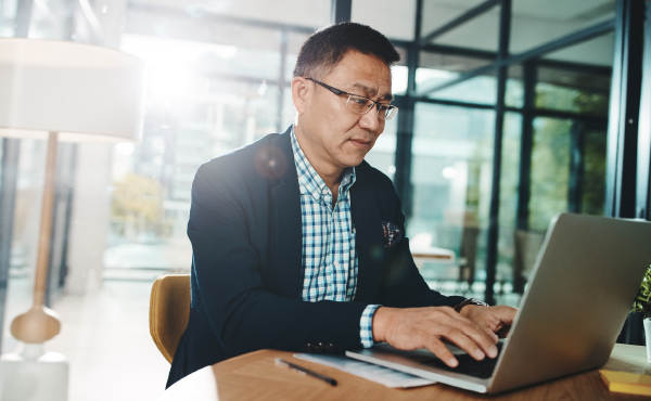 Auto insurance man working