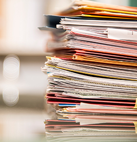 Stack of life insurance applications