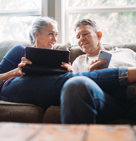 Couple completing life insurance application