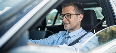 Man driving using telematics data
