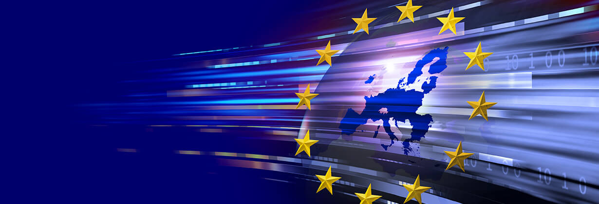 European union map with stars 