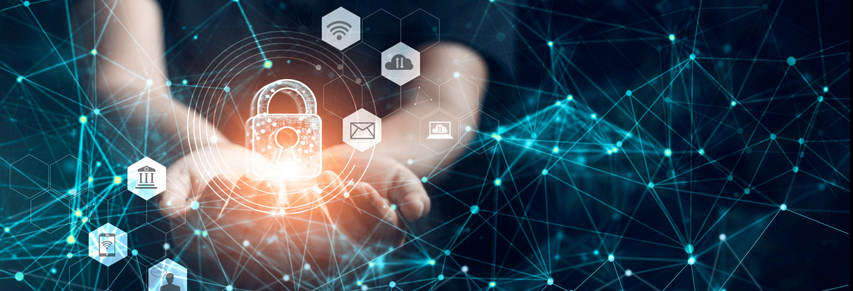 Verrou avec main abstrait