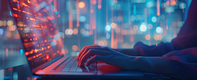 A person typing on a computer