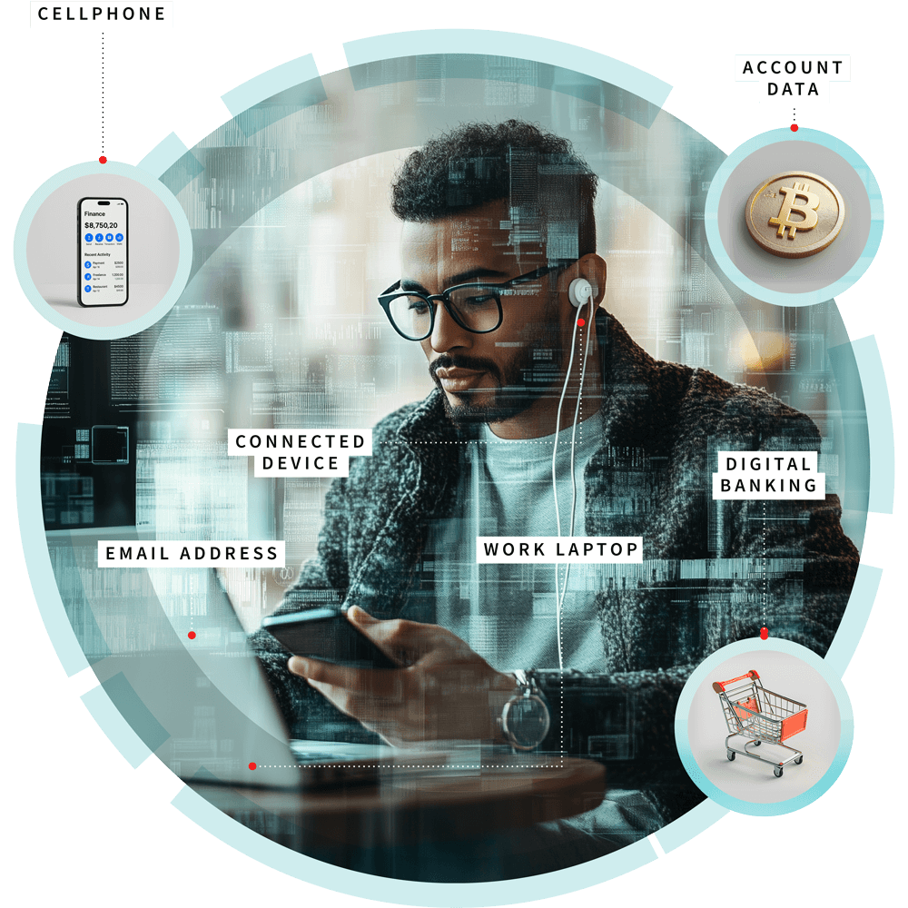 man with earphones looking at his phone