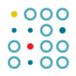 Nex-gen fintech and regtech service icon of circles